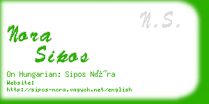 nora sipos business card